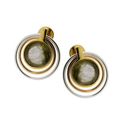 Silver earrings with labradorite