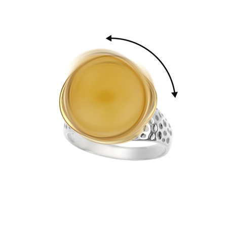 Silver ring with amber