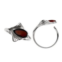 Silver ring with amber