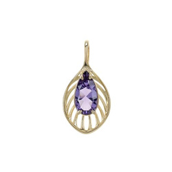Gold pendant with amethyst