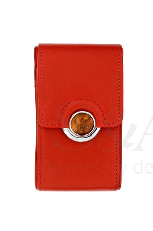 Business card holder with amber