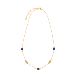 Silver necklace with amber