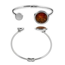 Silver bracelet with amber