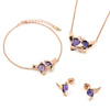 Silver bracelet with amethyst -  doves