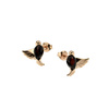 Silver earrings with amber -  doves