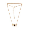 Silver necklace with amber - crown