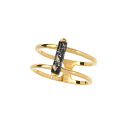 Silver ring with amber